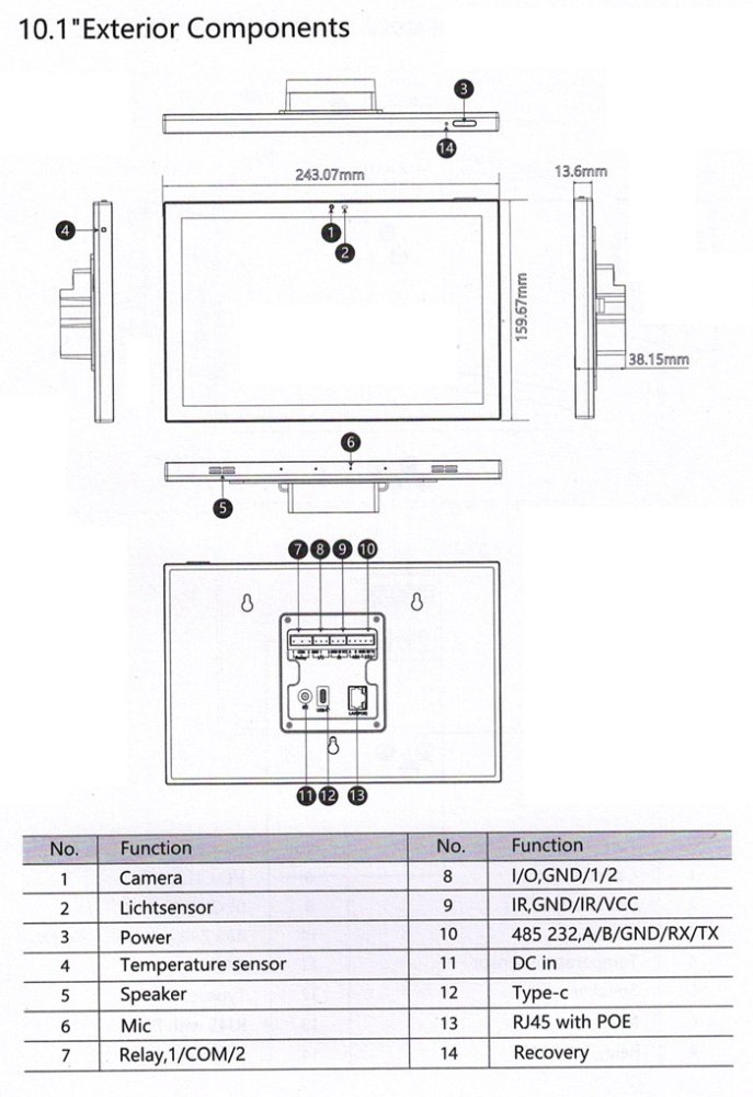 SMT101 10.1" Industrial Tablet with RK3566, 4/32GB, PoE and Android 13