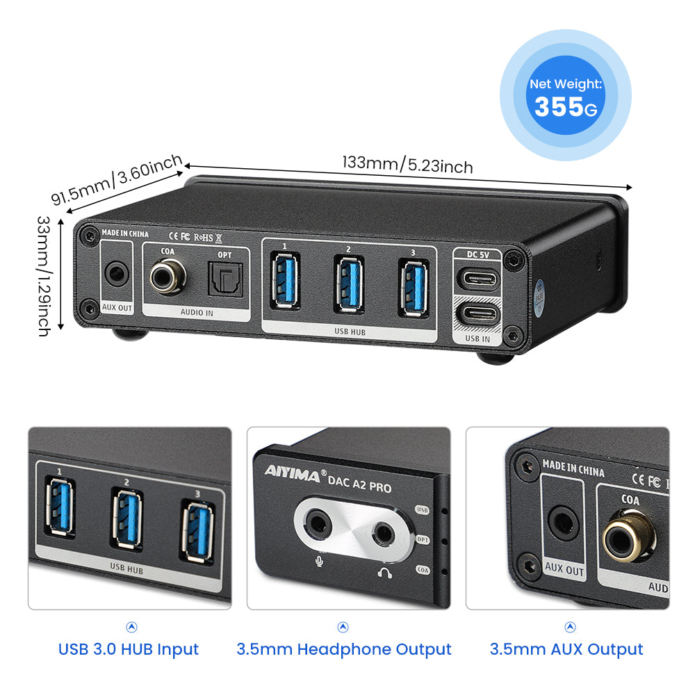 DAC-A2 Pro ESS9018K2M DAC Headphone Amplifier