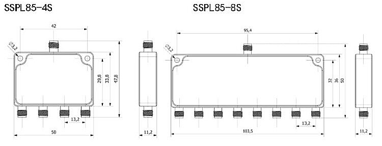 SSPL85 RF Power Splitter 2.4-8.5GHz SMA