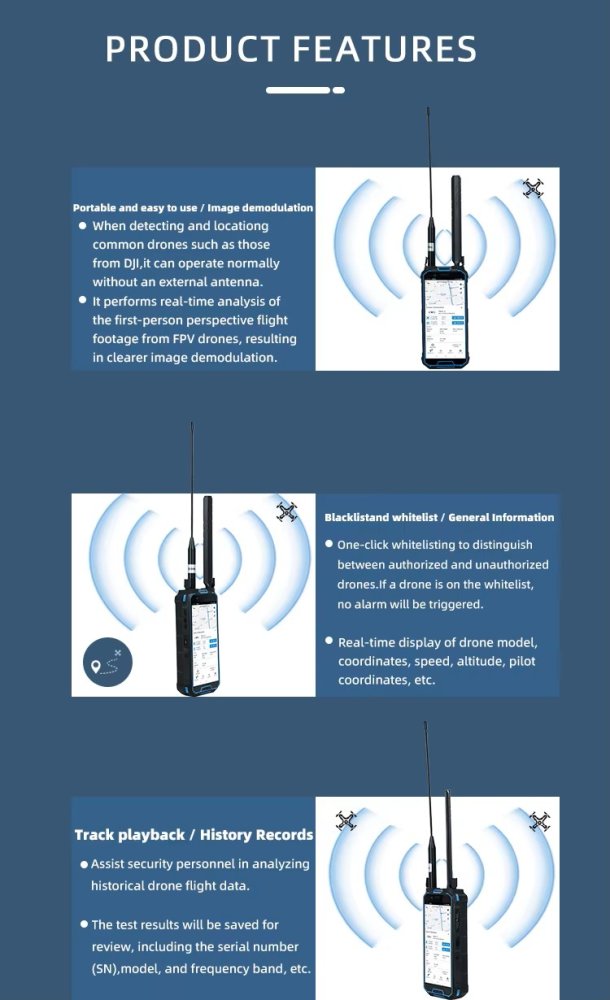 H2LP Handheld UAV Drone Detector & Protocol Analyzer