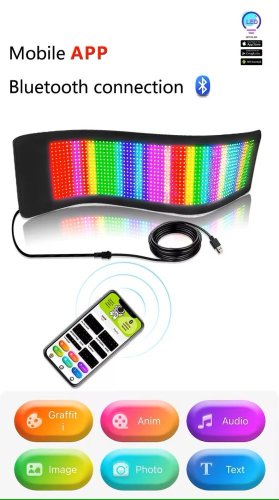 Flexibilní LED Značka pro Automobil s Bluetooth Ovládáním