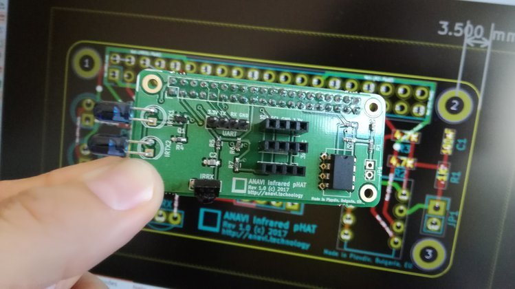 ANAVI Infrared pHAT - Chytrý dálkový ovladač pro Raspberry Pi