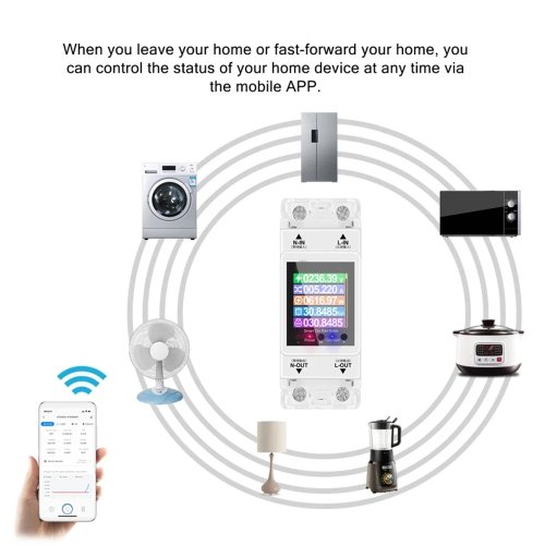 AT2P Tuya WIFI Chytrý Vypínač a Měřič Energie AC 220V 100A