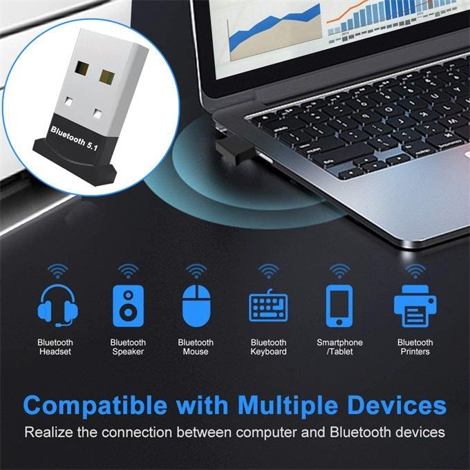 BT-51 USB Bluetooth 5.1 Micro Dongle