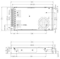 ELDV-24E400B 24V 16.7A PFC LED zdroj, 400W (vnitřní)