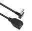 USB 2.0 prodlužovací kabel, samec-samice, zahnutý, 0.5m