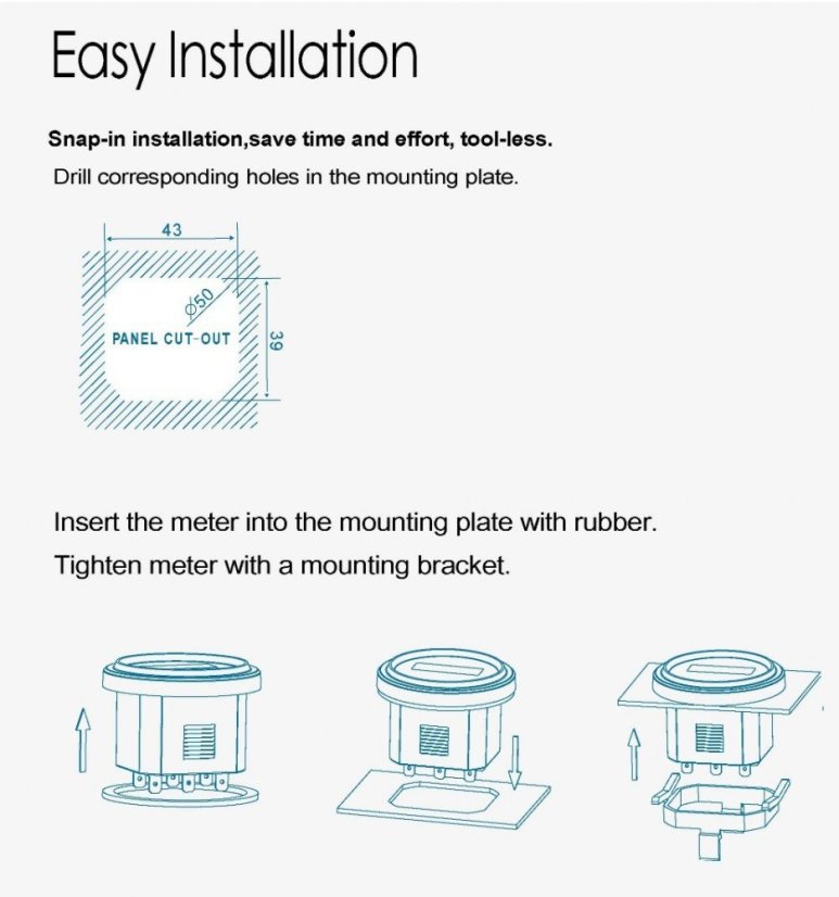 Digitální indikátor stavu baterie RL-BI002 pro 12V, 24V, 36V, 48V a 72V
