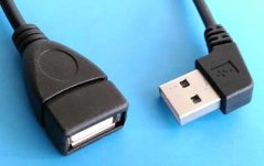 USB 2.0 prodlužovací kabel A-A typ M ve tvaru L pravý - 20 cm