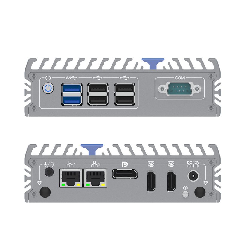 IEXP-302, J3710 průmyslové mini PC, bezventilátorové, 12V, Barebone