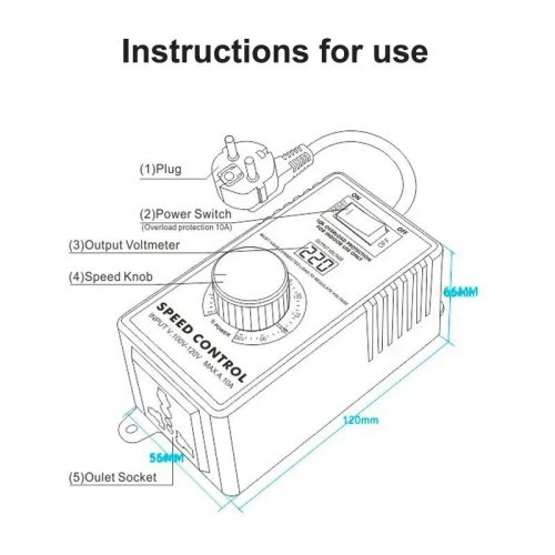 DJ-SC40 AC Regulátor napětí 2200W
