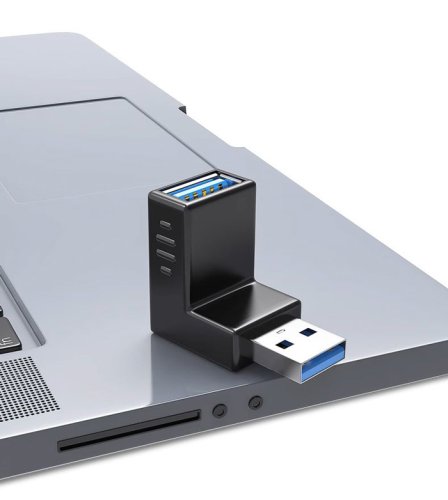 Rohový USB 3.0 adaptér - L tvar, MALE - FEMALE