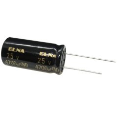 25v 4700µF elektrolytický kondenzátor - RA3 Miniaturní kondenzátory