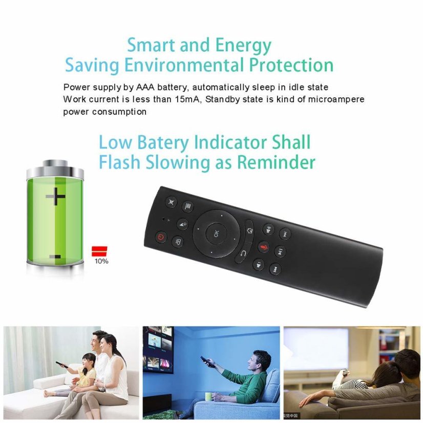 G20s Hlasový Air Mouse – Univerzální Dálkový Ovladač 2.4GHz USB