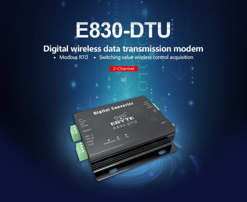 E830-DTU (2R2-433L) Wireless Data Transmitter MODBUS RTU RS485