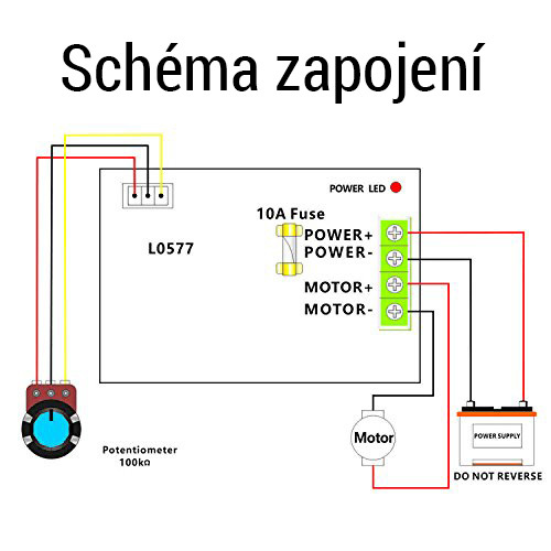 Regulátor otáček DC motorů - PWM 10V-60V 20A