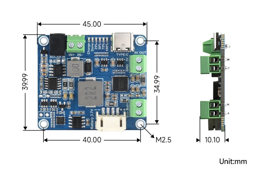 Solar Power Manager Module D – 6‑24 V Solar, 5 V/3 A MPPT Output