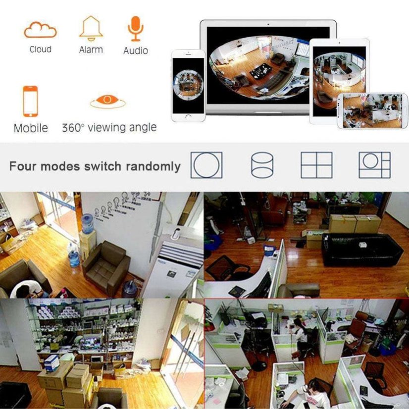 RGB-VR3-X20 1080P 2MP HD 360° WiFi IP P2P Indoor Camera