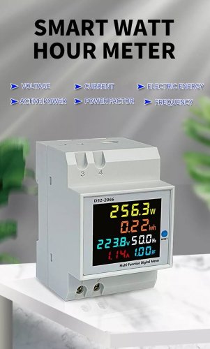 D52-2066 Multifunkční měřič s LCD displejem na DIN lištu AC - Rozsah měření AC napětí: 200-450V