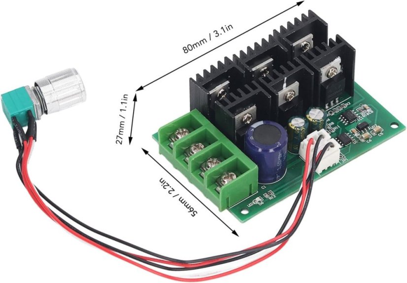 L0577-0802 PWM Regulátor Otáčok DC Motora 12-24V 20A