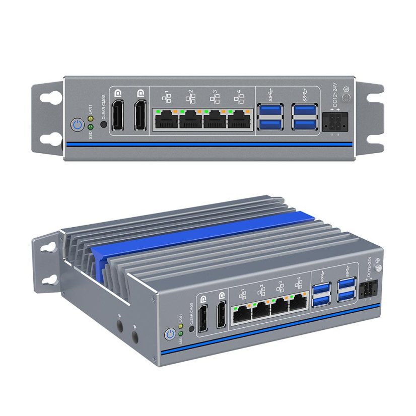 IEXP-512 Průmyslový počítač, 4× LAN, bezventilátorový