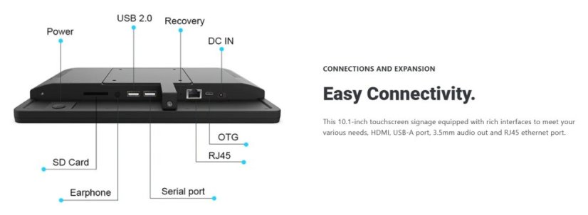 10.1" rad WF 3, priemyselný Android tablet, dotyk, PoE a VESA - Model: WF1036T