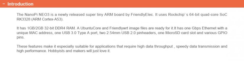 Nano Pi Neo3 Combo - Mini ARM Deska