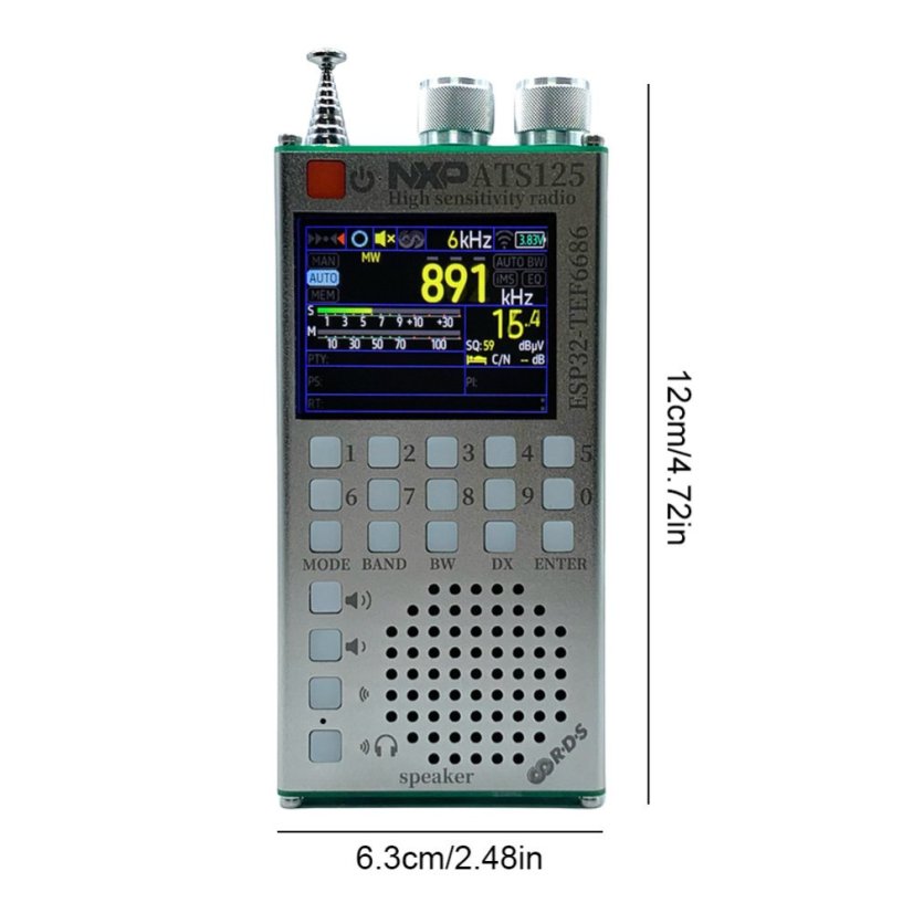 ATS125 Přenosné rádio | NXP TEF6686 | Bluetooth