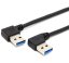 USB 3.0 prodlužovací kabel, zahnutý, samec-samec