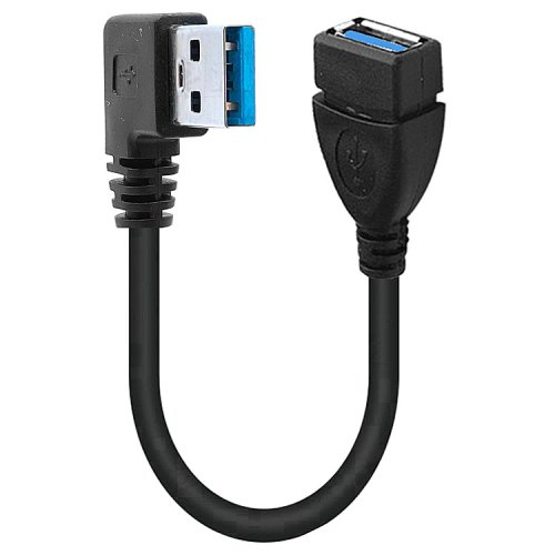 USB 3.0 prodlužovací kabel, samec-samice, zahnutý