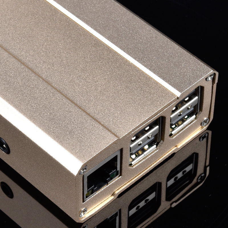 Aluminum case RPI-B03 for Raspberry Pi 3 Model B/2/Plus - Color: Black