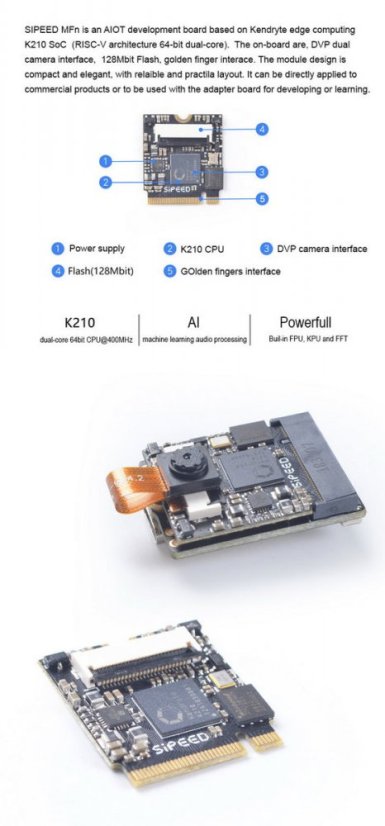 Sipeed M1n RISC-V AI+loT Hloubkové Učebního Modulu - Plná Sada
