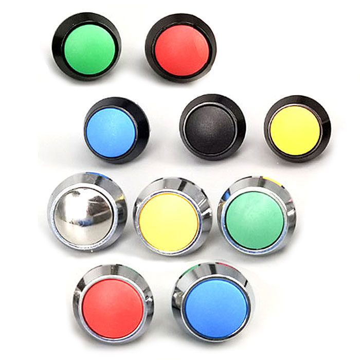12mm, 3A, IP66, button switch – soldering - Color: Green, Material: Brass