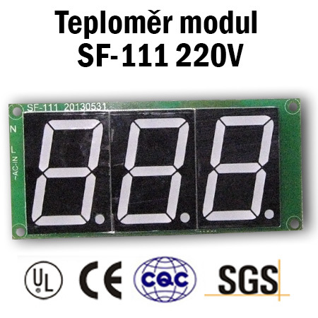 Digitální teploměr modul SF-111 220V - Délka: 25m