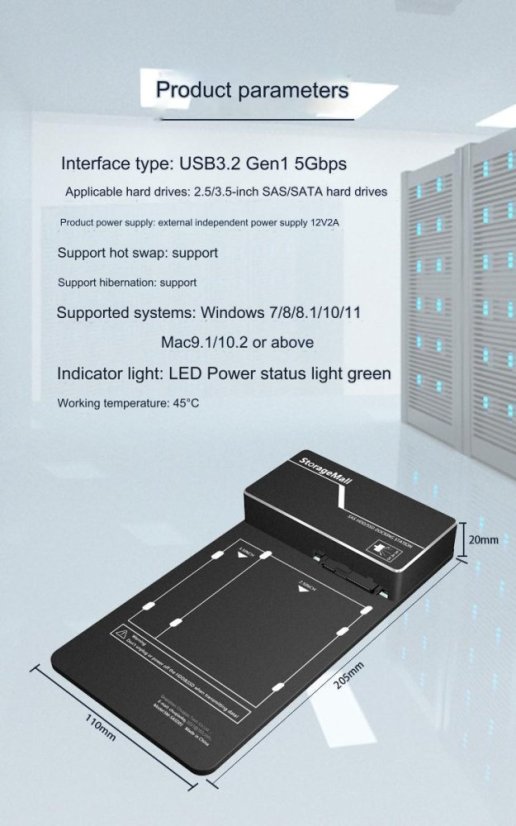StorageMall SASDM01 SAS/SATA USB3.2 Adaptér