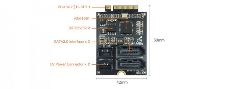 Adaptér PCIe M.2 na SATA 3.0