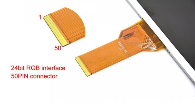 7" Palcový TFT LCD Displej 800×480 50pin