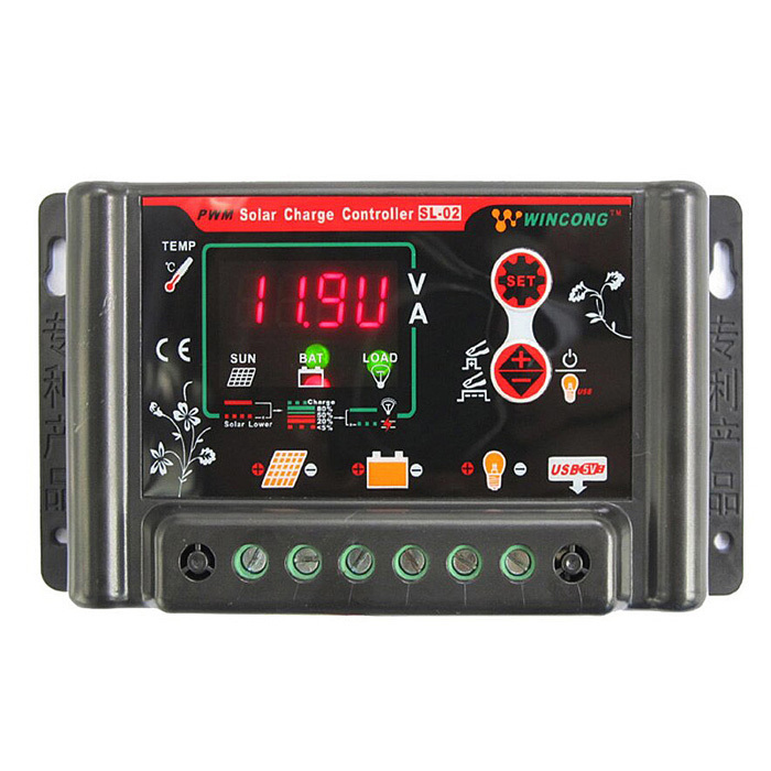 Original WINCONG SL02B 12V/24V Solar PWM Regulator