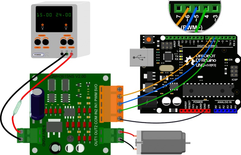 Ovladač motoru AQMH3615NS 12-36V 15A.