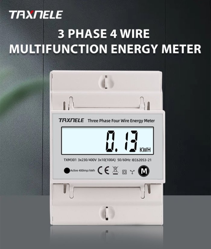 TXM301 Three-Phase Digital Electric Meter for DIN Rail