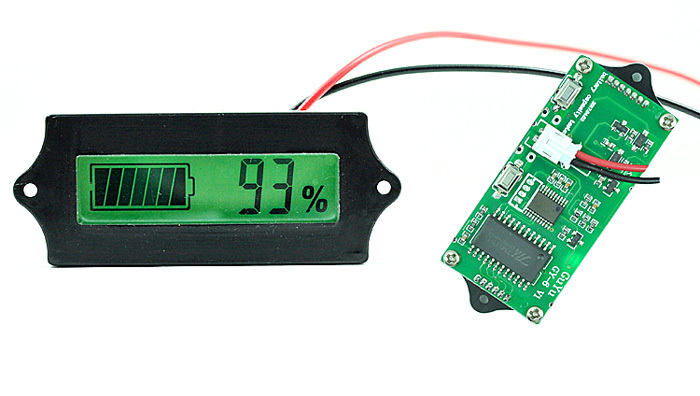 GY-6 LCD indikátor stavu baterie 12V-48V - Barva: Zelená