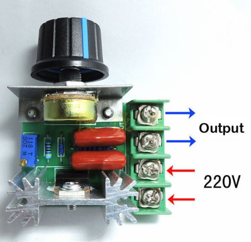 Regulátor otáček SCR pro AC motory - 220V/2kW