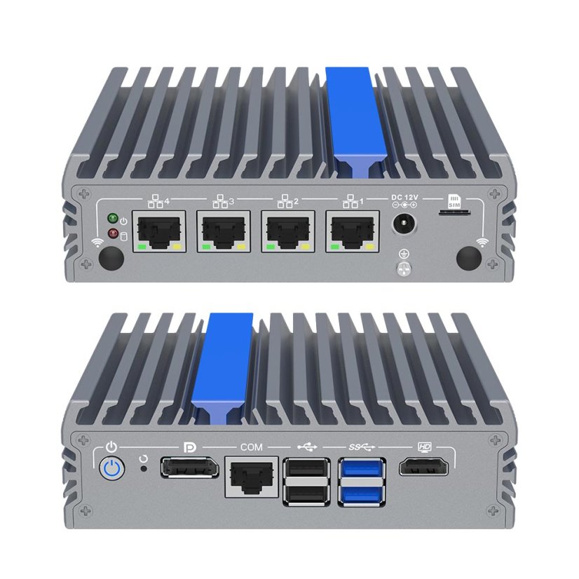 IEXP-304 Industrial PC, Intel N100, 4× 2.5G LAN, Fanless, Compact, Barebone