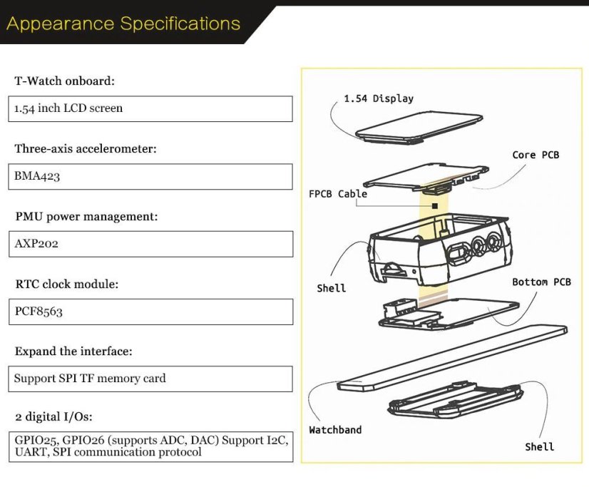 LILYGO® TTGO T-Watch - Programmable Watch with ESP32
