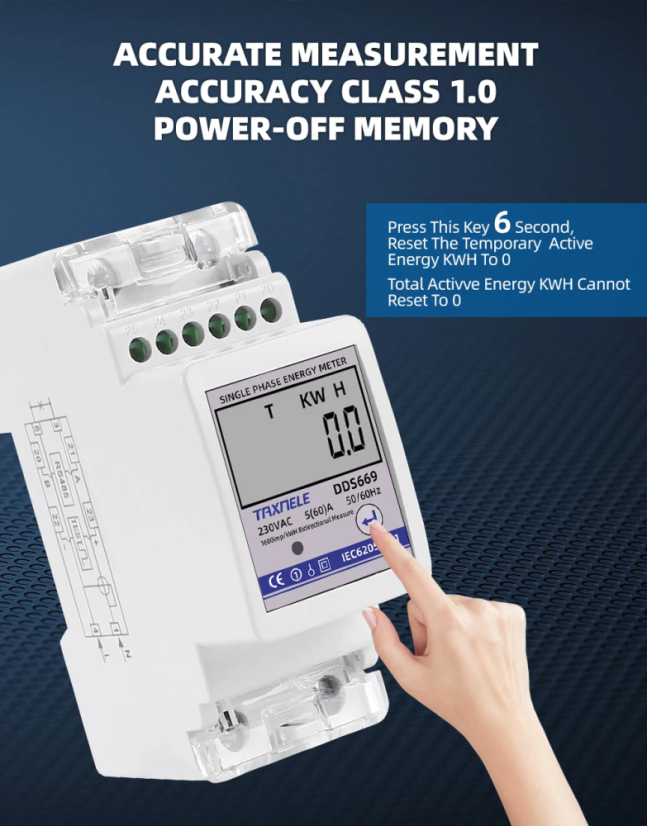 DDS669 Single-phase Energy Meter SDM230-Modbus for DIN Rail