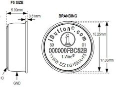 Originálny čip iButton DS1961S-F5