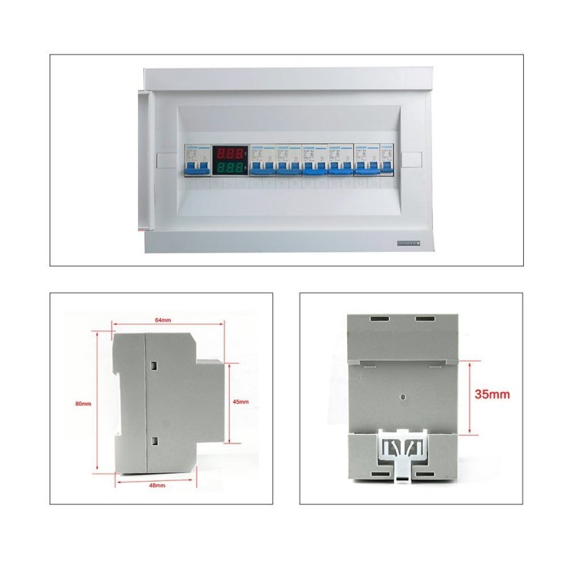 D52-2042 100A LED Digital Ampere/Voltmeter DIN AC