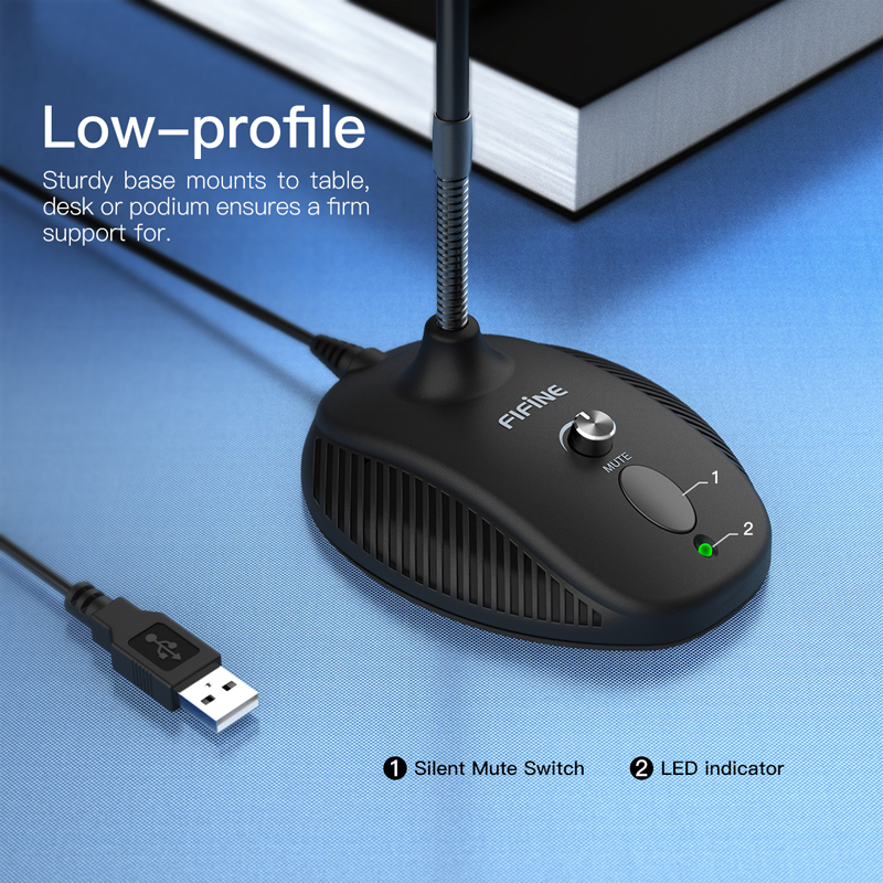 K052 USB mikrofon k PC se stojánkem – kvalitní zvuk pro online hry a streamování