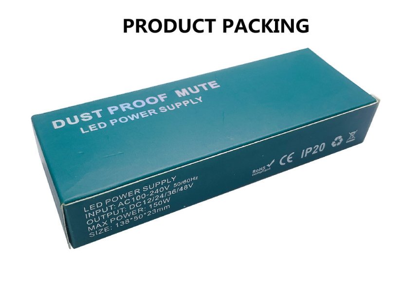 Narrow LED Power Supply 12/24V, 100-600W