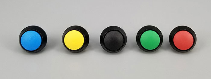 12mm, 3A, IP66, button switch – soldering - Color: Green, Material: Brass