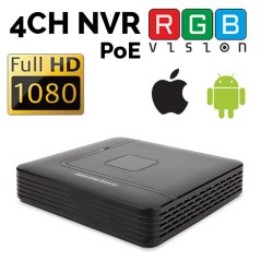 RGB-N1004FN 4CH 1080P PoE NVR mini sieťový IP rekordér